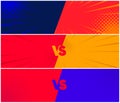 Set of banners fighting each other, vector illustration, two opponents versus screen design