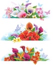 Set banners with flowers Royalty Free Stock Photo