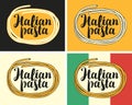 Set of banners with italian pasta and inscription Royalty Free Stock Photo