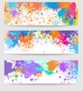 Set of banners made of paint stains