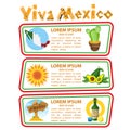 Set of banners on a Mexican theme. Labels for tourist promotional materials