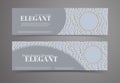 Banner template set with pearl pattern background. Elegant design.