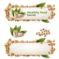 Set banners with pistachios and ground nuts.