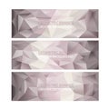 Set of Banners Polygonal Mosaic Backgrounds.