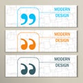 Set of 3 banners with quote text bubble Royalty Free Stock Photo