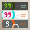 Set of 3 banners with quote text bubble Royalty Free Stock Photo