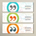 Set of 3 banners with quote text bubble Royalty Free Stock Photo