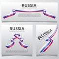 Set of banners with russian flag. Independence day of Russia. 12 June. Vector illustration.