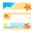 Set of banners with seastar