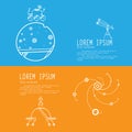 Set banners of space exploration Royalty Free Stock Photo