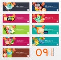 Set of banners with stickers, labels and elements Royalty Free Stock Photo