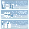 Set of banners for theme bottled flat design. Vector illus Royalty Free Stock Photo