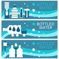 Set of banners for theme bottled flat design. Vector illus Royalty Free Stock Photo