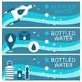 Set of banners for theme bottled flat design. Vector Royalty Free Stock Photo