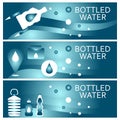 Set of banners for theme bottled water design. Vector illus Royalty Free Stock Photo