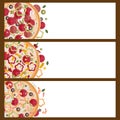 Set of banners for theme pizza with different tastes