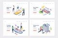 Set of banners for tourist services. Isometric vector illustration Royalty Free Stock Photo