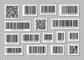 Set of Bar Code and qr codes. Code stripes sticker. Bar Code collection. Digital marketing. Product Scan bar code. Vector
