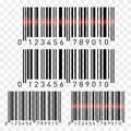 Set of bar codes isolated on transparent background. Vector Royalty Free Stock Photo