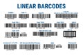 A set of bar codes. Linear barcodes. Vector illustration Royalty Free Stock Photo