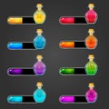Set of bar downloader with elexir bottles Royalty Free Stock Photo