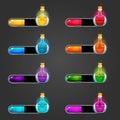 Set of bar downloader with elexir bottles Royalty Free Stock Photo
