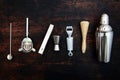 Set of bar or pub accessories