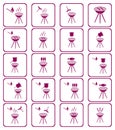 Set of barbecue icons Royalty Free Stock Photo