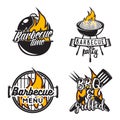 Set of barbecue labels. Creative vector illustration. Royalty Free Stock Photo