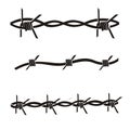 Barbed wire vector silhouette. Royalty Free Stock Photo