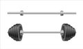 Set of barbells with different weights. Weightlifting equipment. Vector illustration in flat style isolated on white Royalty Free Stock Photo