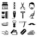 Set of barber shop icons.