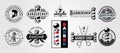 Set of barbershop vector vintage hipster logo illustration design Royalty Free Stock Photo