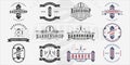 set of barbershop vintage logo vector illustration template icon graphic design. bundle collection of various barber shop sign or