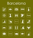 Set of Barcelona simple icons Royalty Free Stock Photo