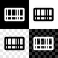 Set Barcode icon isolated on black and white, transparent background. Vector Royalty Free Stock Photo