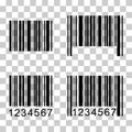 Set of Barcode vector icon. Bar code for web flat design. scanner illustration