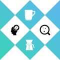 Set Barista, Chemex, Coffee cup and icon. Vector