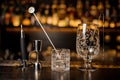 Set of barman equipment on the bar counter Royalty Free Stock Photo