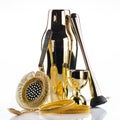Set of bartender tools. Cooking utensils Royalty Free Stock Photo