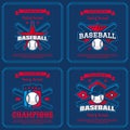 Set baseball badge, logo, emblem tournament.