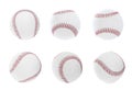 Set with baseball balls on white background Royalty Free Stock Photo