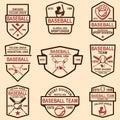 Set of baseball emblems. Design element for logo, label, sign, poster, t shirt. Royalty Free Stock Photo