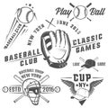 Set of baseball emblems and logo.