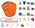 Set of 24 Baseball Icons