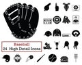 Set of 24 Baseball Icons