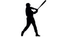 Set of baseball players silhouettes of sports people vector,Baseball player vector silhouette Royalty Free Stock Photo