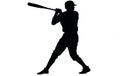 Set of baseball players silhouettes of sports people vector,Baseball player vector silhouette Royalty Free Stock Photo