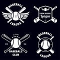 Set of baseball sport badge logo design template and some elements For logos badge banner emblem label insignia Royalty Free Stock Photo