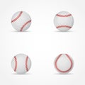 Set of baseballs on white background.